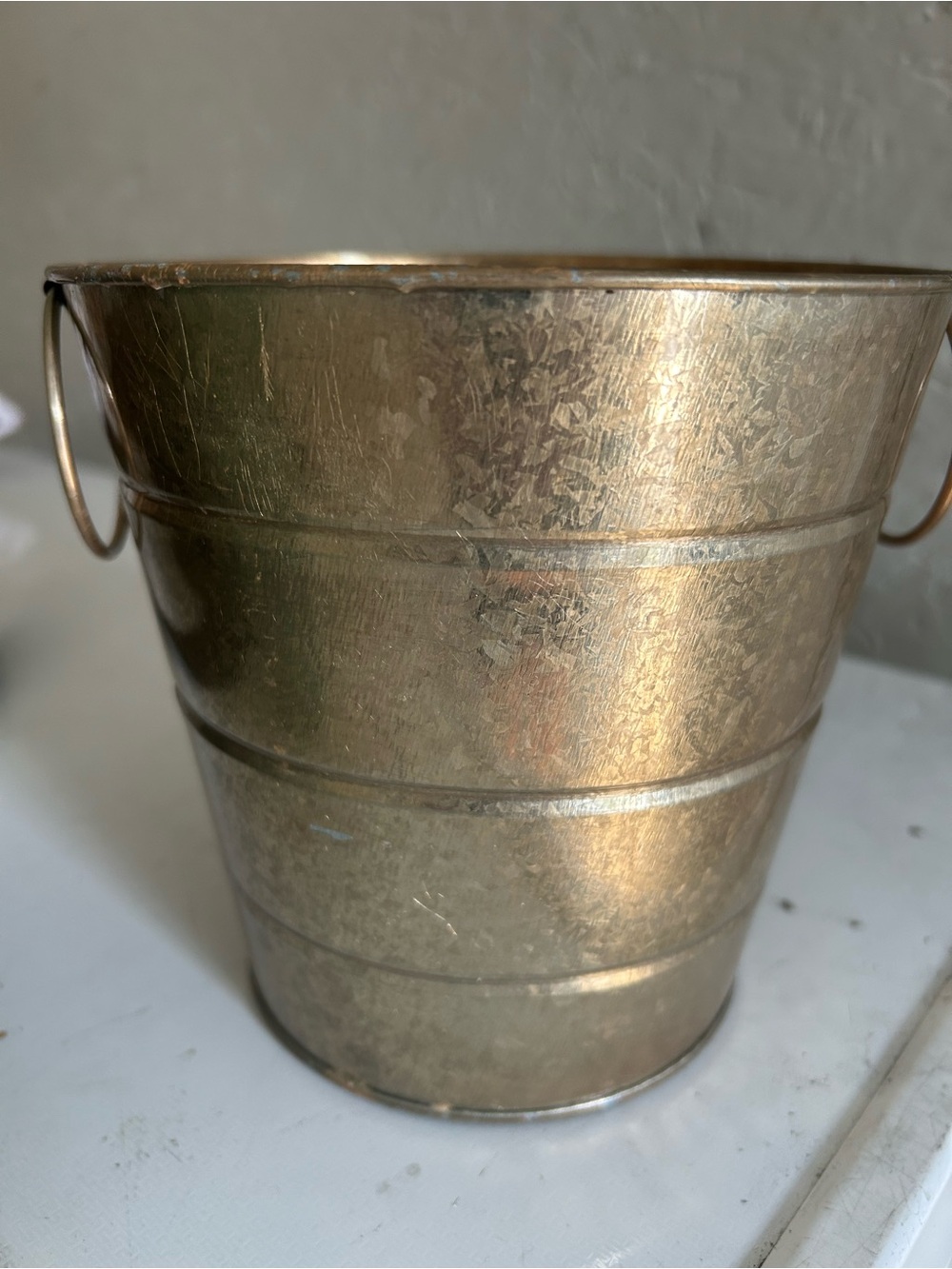 Metallic Gold Decorative Bucket